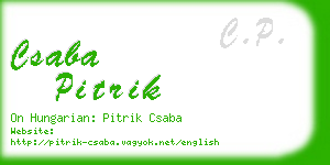csaba pitrik business card